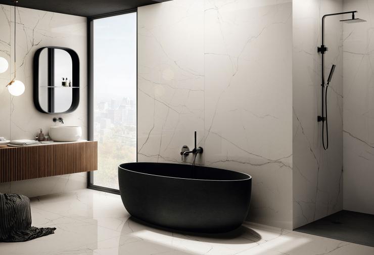 salle de bain monochrome