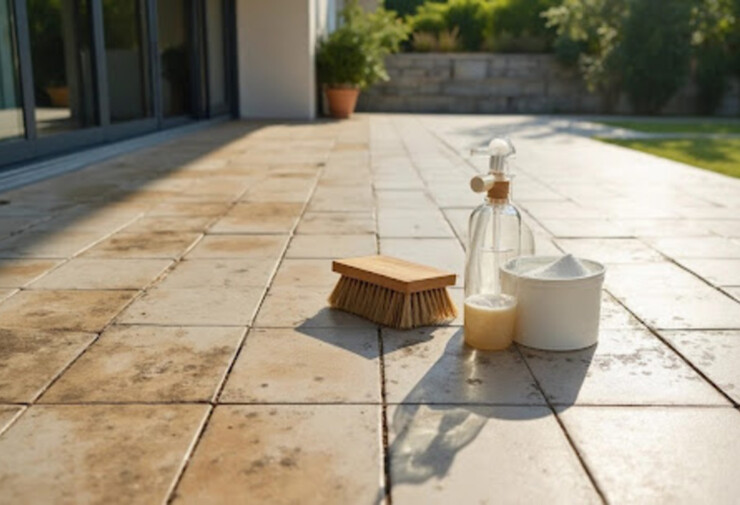 Nettoyer une terrasse en carrelage