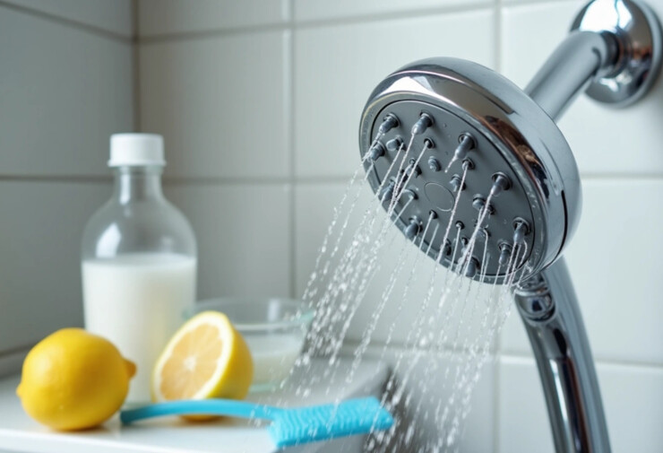 calcaire du pommeau de douche